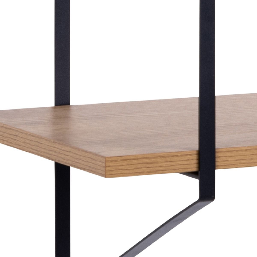Berea Wall Hung Wooden Shelving Unit With Metal Frame In Oak