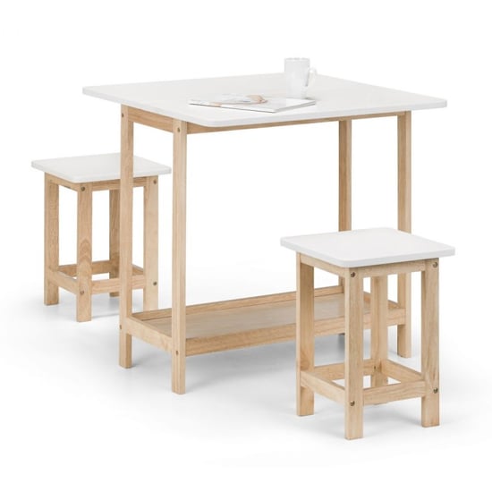 Basira Bar Set With 2 Stools In White Lacquer_3
