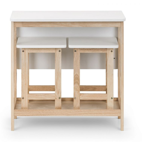 Basira Bar Set With 2 Stools In White Lacquer_4