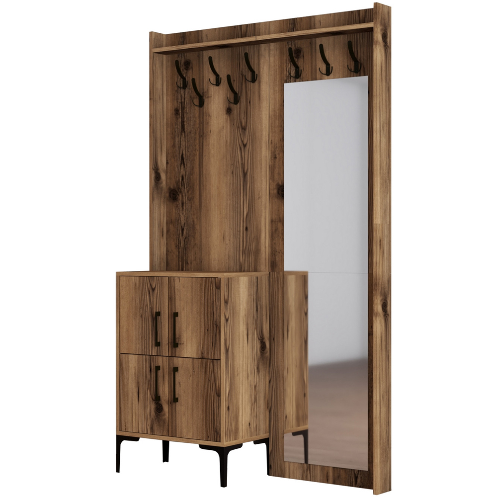 Bergen Wooden Hallway Furniture with 4 Doors in Walnut