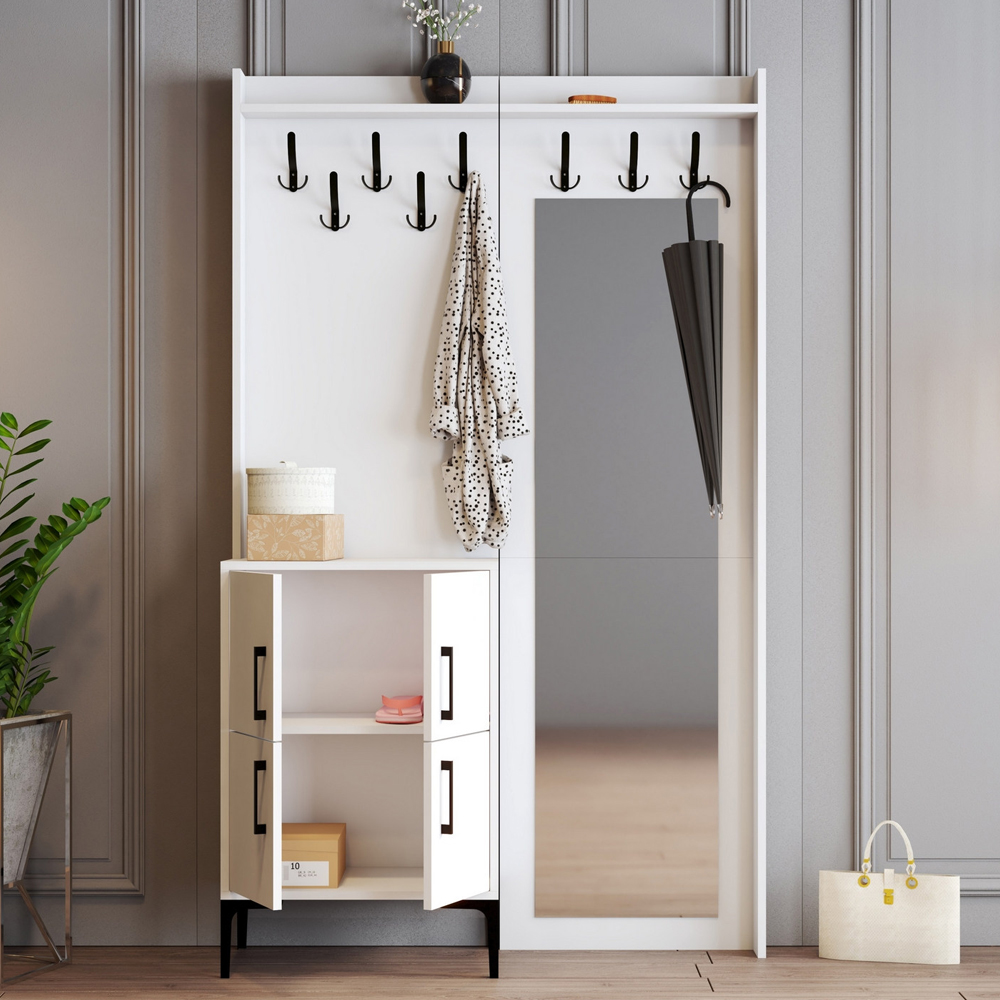 Bergen Wooden Hallway Furniture with 4 Doors in White