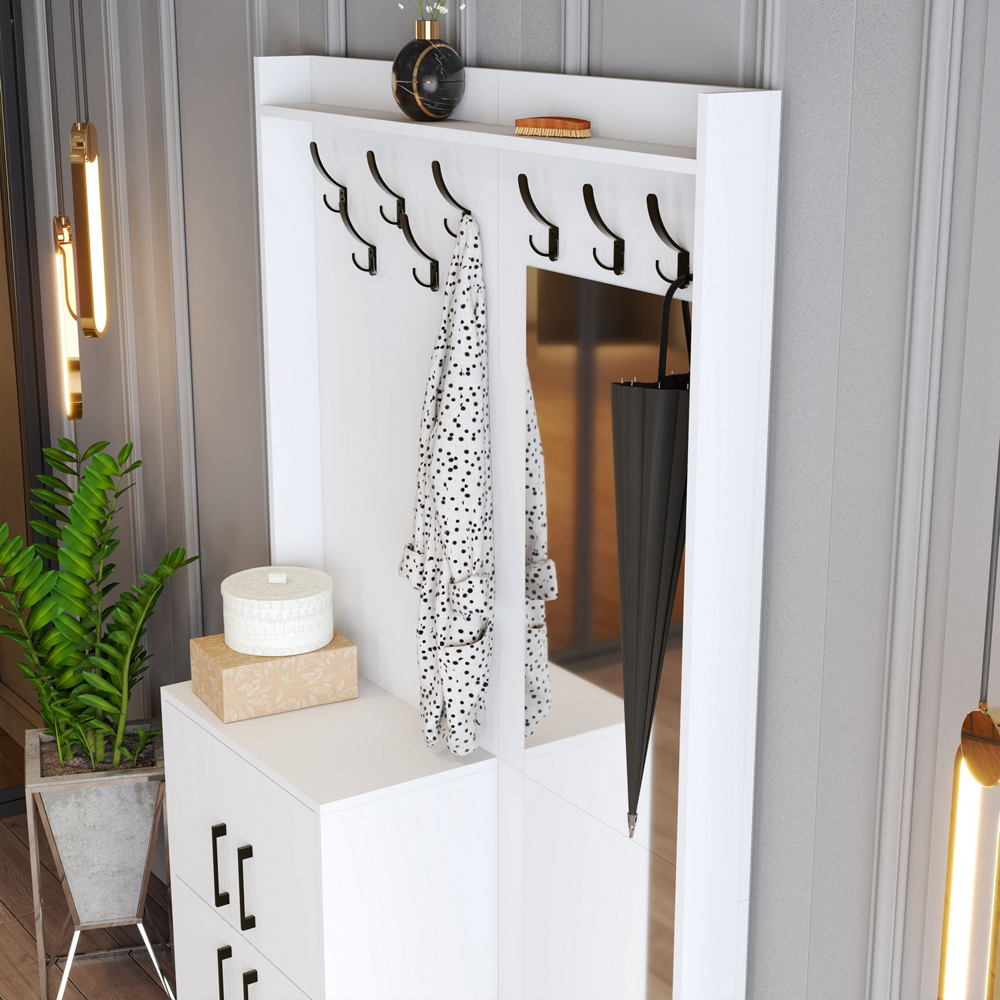 Bergen Wooden Hallway Furniture with 4 Doors in White