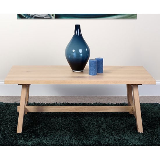Product photograph of Bergen Wooden Rectangle Coffee Table In Light Oak from Furniture in Fashion