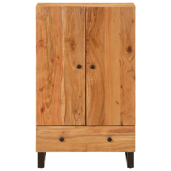 Beril Acacia Solid Wood Highboard With 2 Doors In Brown
