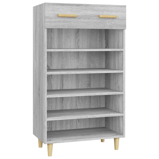 Beril Wooden Shoe Storage Cabinet With Drawer In Grey Sonoma Oak