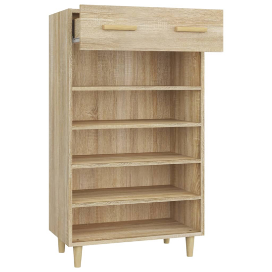 Beril Wooden Shoe Storage Cabinet With Drawer In Sonoma Oak