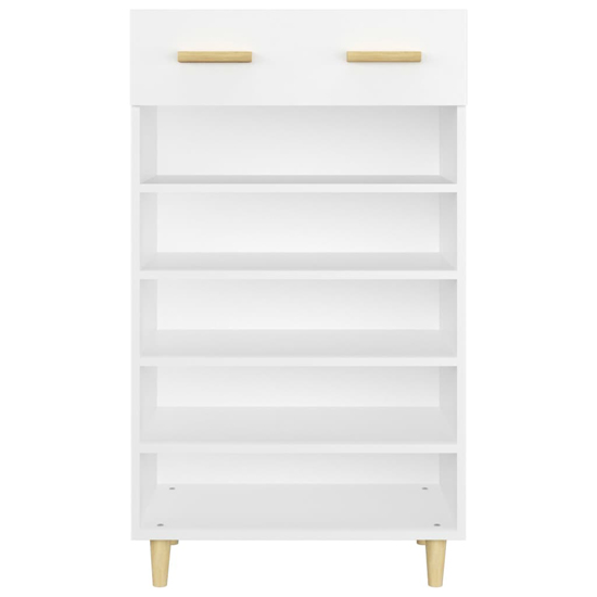 Beril Wooden Shoe Storage Cabinet With Drawer In White