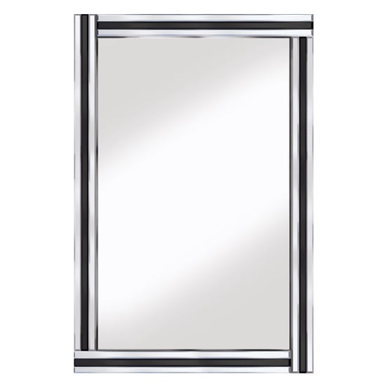 Berit Classic Triple Bar Wall Mirror In Black And Silver