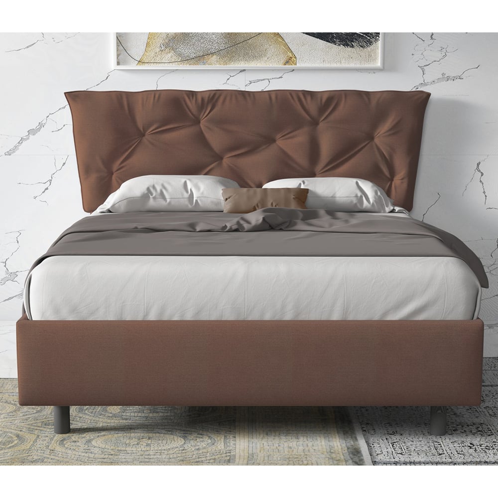 Product photograph of Berkeley Fabric Small Double Bed In Brown from Furniture in Fashion