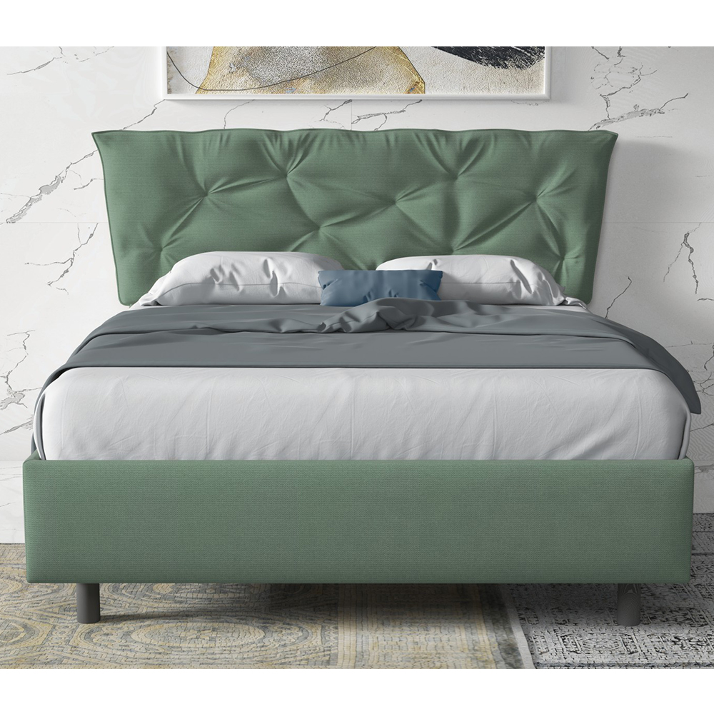 Product photograph of Berkeley Fabric Small Double Bed In Sage Green from Furniture in Fashion