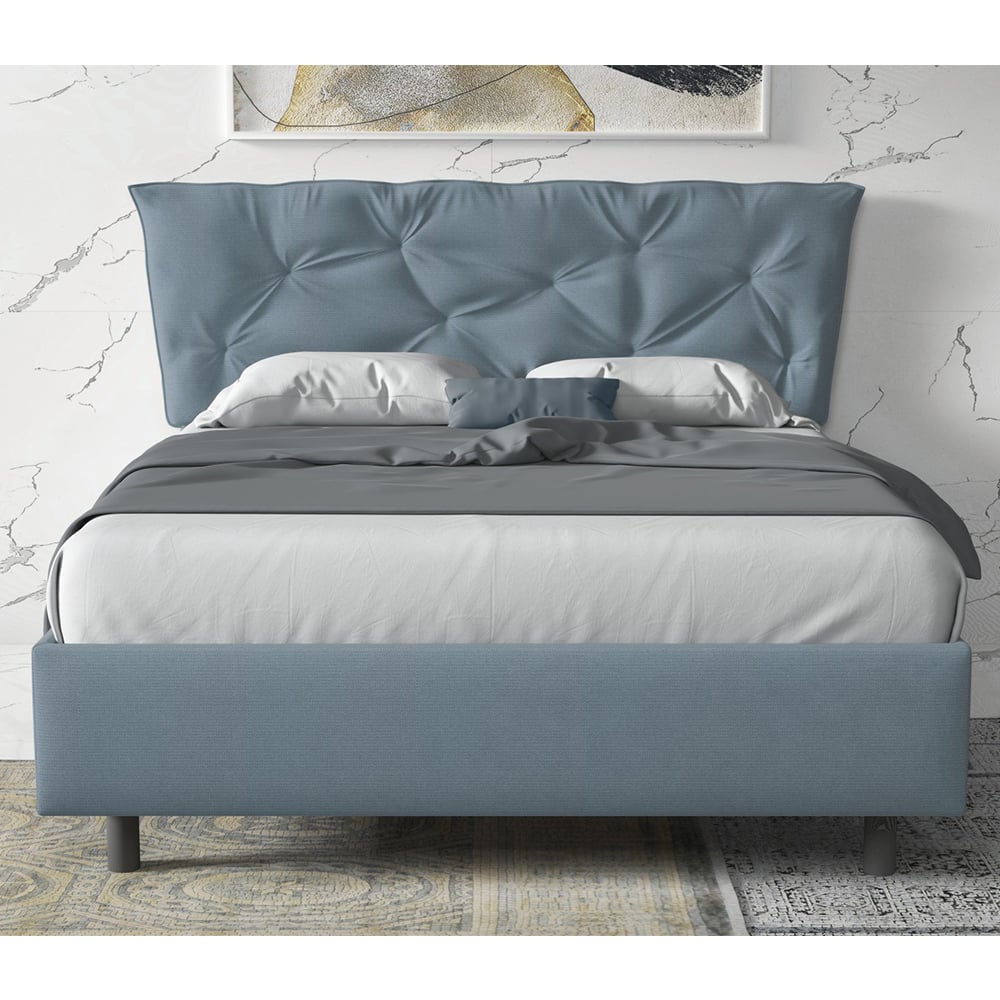 Product photograph of Berkeley Fabric Small Double Bed In Sky Blue from Furniture in Fashion