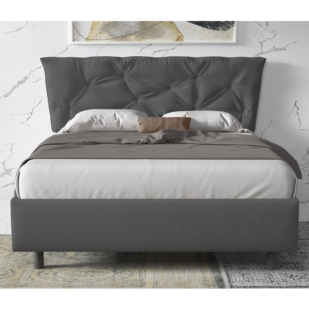 Product photograph of Berkeley Fabric Small Double Bed In Steel Grey from Furniture in Fashion