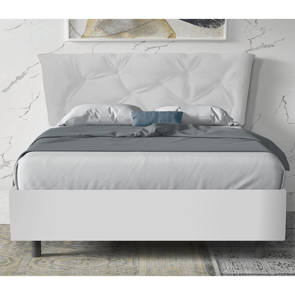 Product photograph of Berkeley Leather Small Double Bed In White from Furniture in Fashion