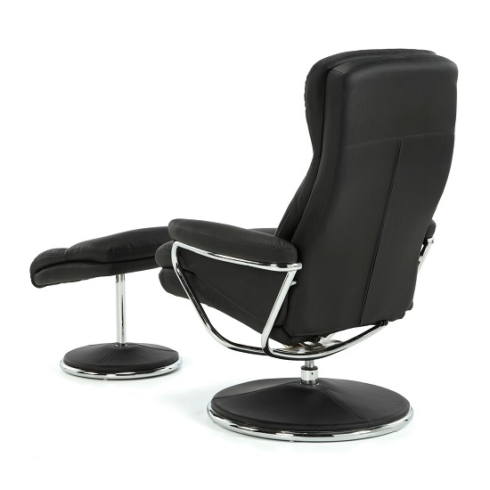 Berkeley Swivel Recliner Chair In Black Faux Leather Furniture in Fashion