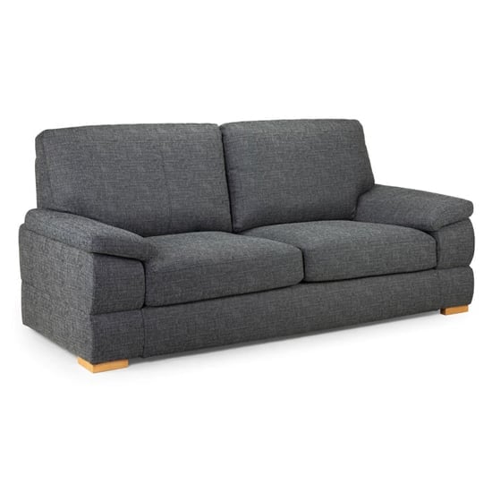 Product photograph of Berla Fabric 3 Seater Sofa With Wooden Legs In Slate from Furniture in Fashion