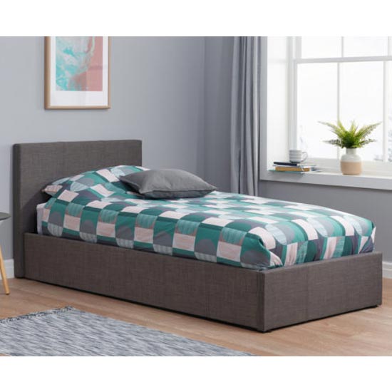 Read more about Berlin fabric ottoman single bed in grey