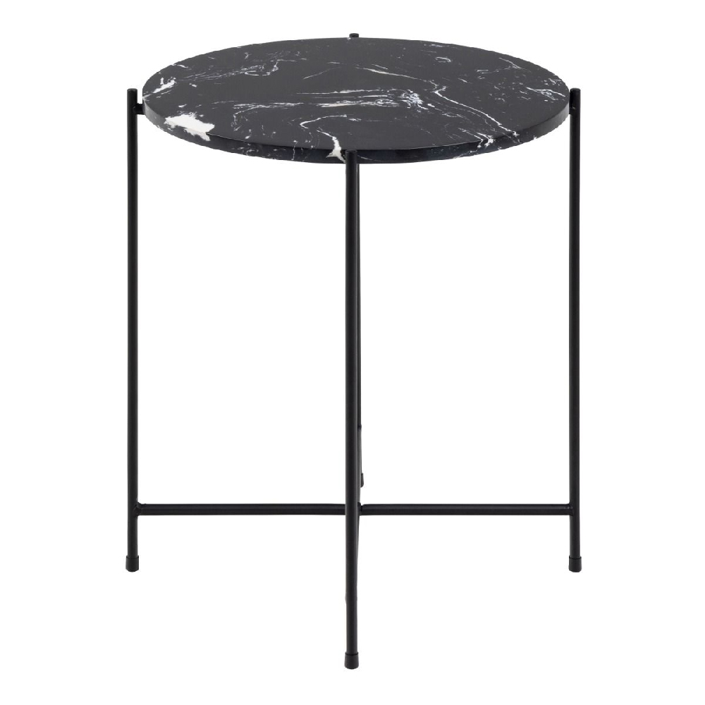 Read more about Berlin marble side table small with metal legs in black