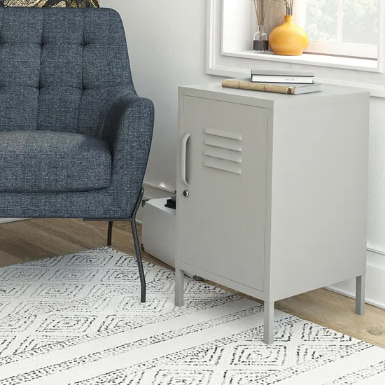 Product photograph of Berlin Metal Locker Storage Cabinet With 1 Door In Taupe from Furniture in Fashion