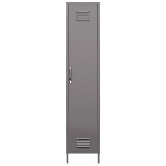 Berlin Metal Storage Cabinet Tall With 1 Door In Grey