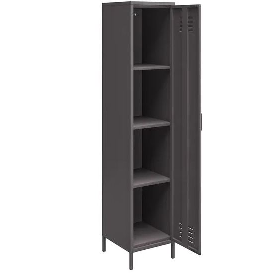 Berlin Metal Storage Cabinet Tall With 1 Door In Grey