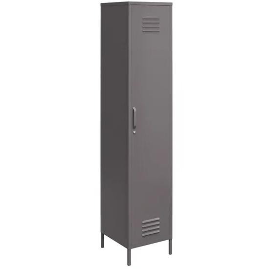 Berlin Metal Storage Cabinet Tall With 1 Door In Grey