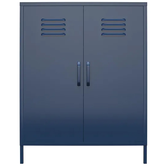 Berlin Metal Storage Cabinet Tall In 2 Doors In Navy