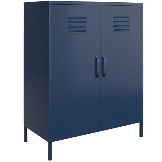 Berlin Metal Storage Cabinet Tall In 2 Doors In Navy