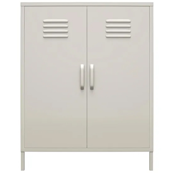 Berlin Metal Storage Cabinet Tall In 2 Doors In Taupe