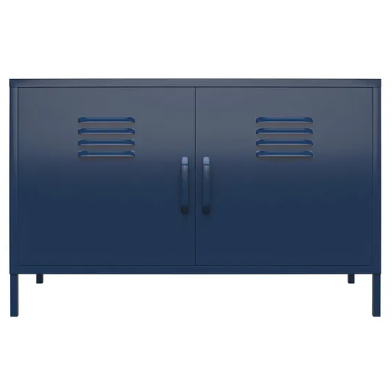 Berlin Metal Storage Cabinet Wide In 2 Doors In Navy