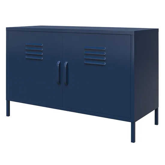Berlin Metal Storage Cabinet Wide In 2 Doors In Navy