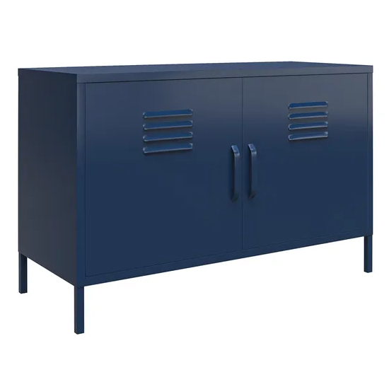 Berlin Metal Storage Cabinet Wide In 2 Doors In Navy