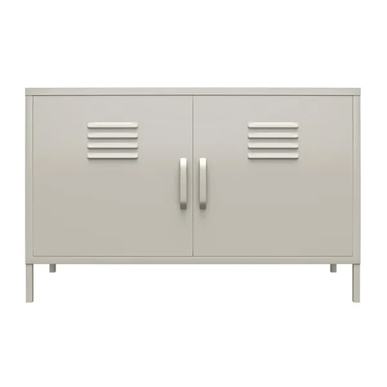Berlin Metal Storage Cabinet Wide In 2 Doors In Taupe