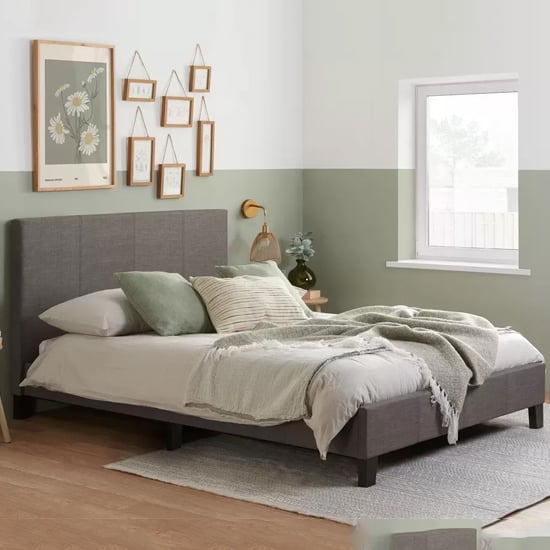 Berlins Fabric Double Bed In Grey