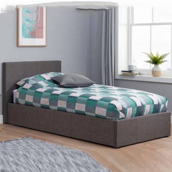 Read more about Berlins fabric ottoman single bed in grey