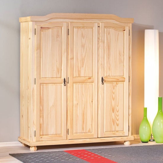 Read more about Bern fsc wooden wardrobe in solid pine natural with 3 doors