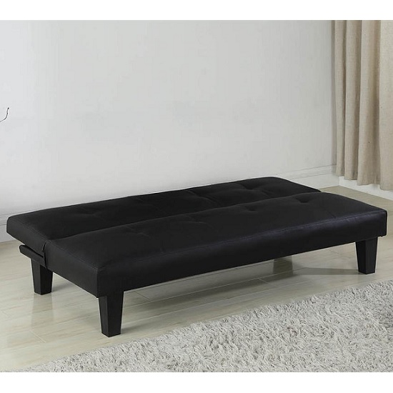 Bern Traditional Sofa Bed In Black Faux Leather_4