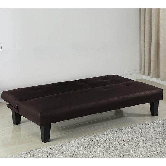 Bern Traditional Sofa Bed In Brown Faux Leather