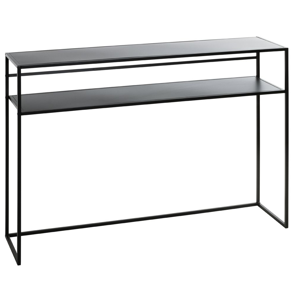 Bernalillo Metal Console Table With Undershelf In Black