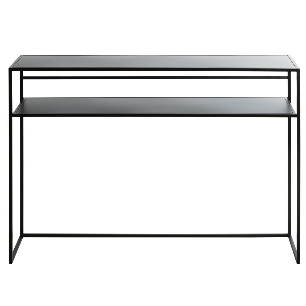 Bernalillo Metal Console Table With Undershelf In Black