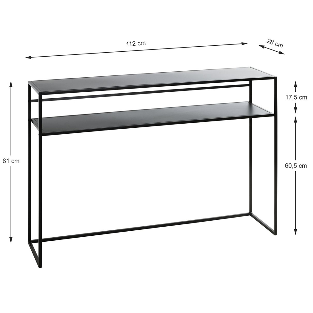 Bernalillo Metal Console Table With Undershelf In Black