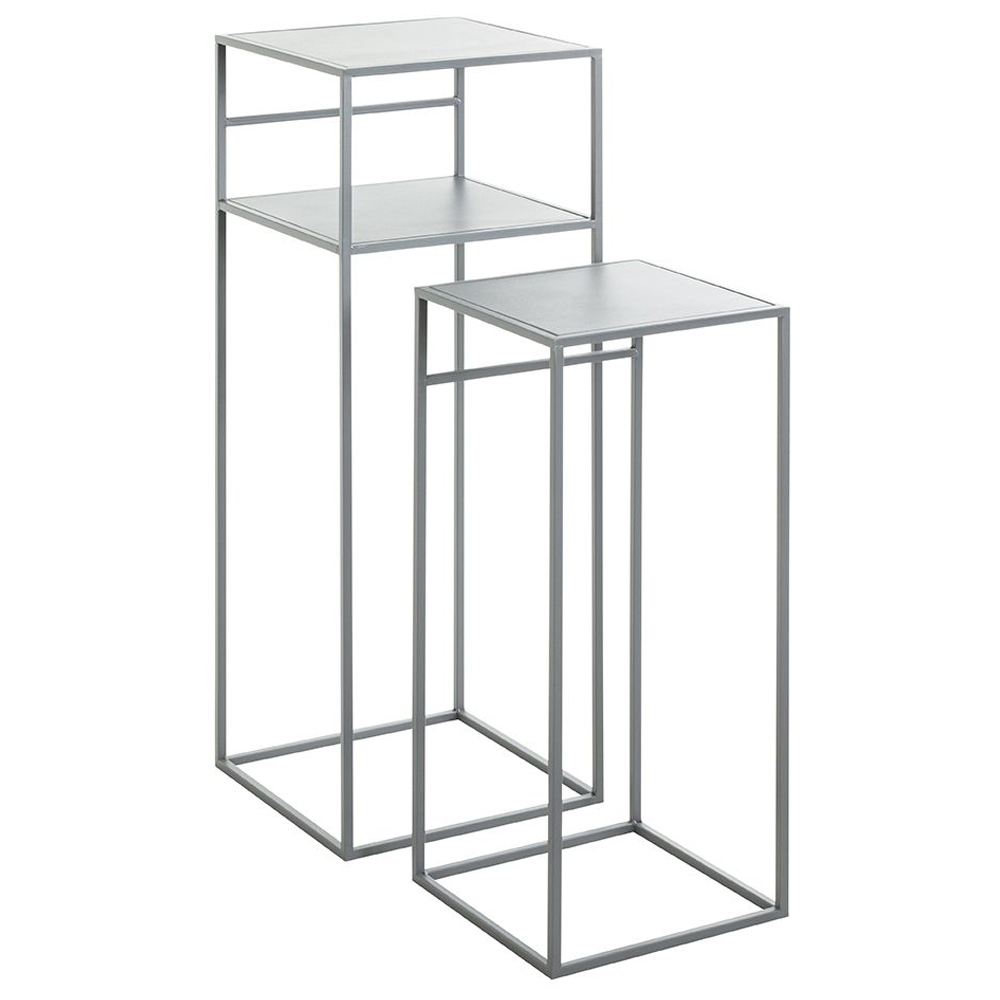 Bernalillo Metal Nest Of 2 Tables In Grey