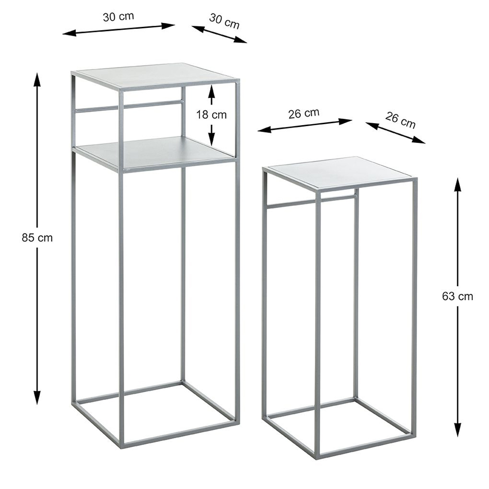 Bernalillo Metal Nest Of 2 Tables In Grey
