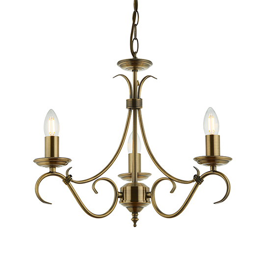 Bernice 3 Lights Ceiling Pendant Light In Antique Brass
