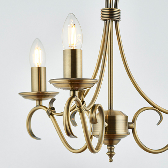 Bernice 3 Lights Ceiling Pendant Light In Antique Brass