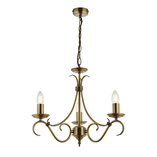 Product photograph of Bernice 3 Lights Ceiling Pendant Light In Antique Brass from Furniture in Fashion