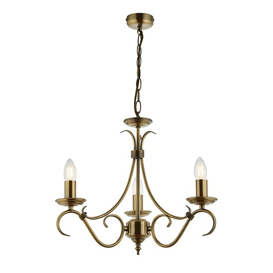 Photo of Bernice 3 lights ceiling pendant light in antique brass