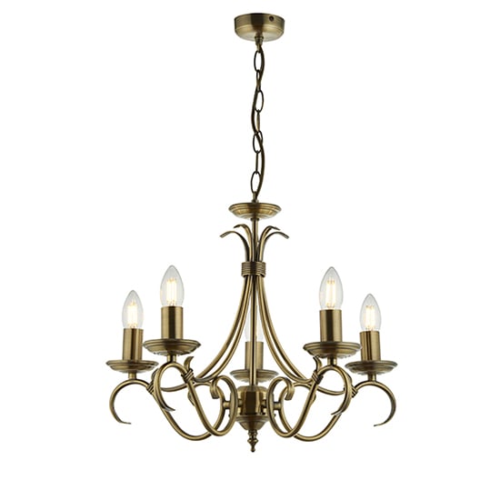 Product photograph of Bernice 5 Lights Ceiling Pendant Light In Antique Brass from Furniture in Fashion