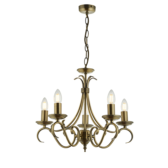 Photo of Bernice 5 lights ceiling pendant light in antique brass