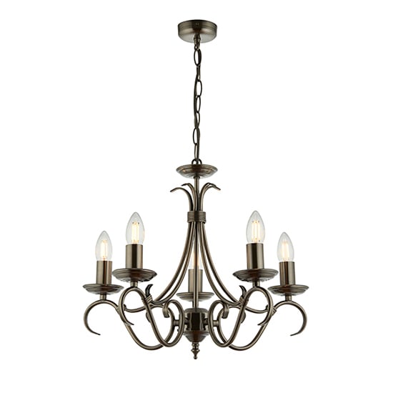 Product photograph of Bernice 5 Lights Ceiling Pendant Light In Antique Silver from Furniture in Fashion
