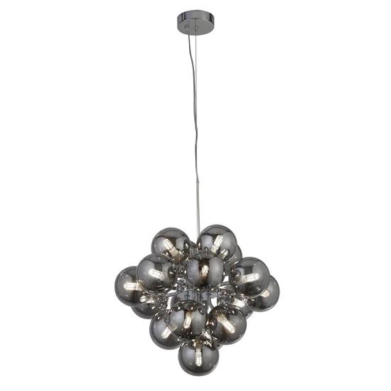 Read more about Berry 17 lights smoked glass ceiling pendant light in chrome